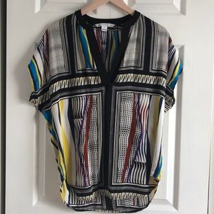 Diane Von Furstenberg Printed Short Sleeve Top
